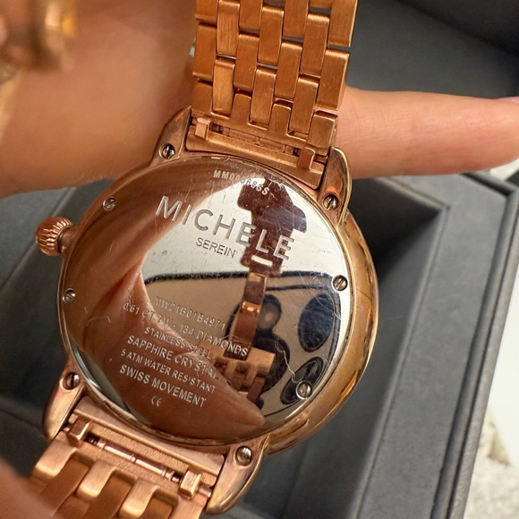Michele mid Serein 16 real Diamonds Rose gold rare limited edition - Picture 7 of 12